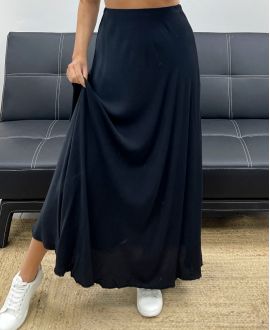 JUPE LONGUE VISCOSE DOUCE PE2554 NOIR