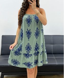 KLEID MIT VISKOSE-PRINT PE2511 KAKI