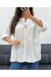 BLUSA DE ALGODÓN CON BORDADO DE ESTRELLAS PE2506 BLANCO