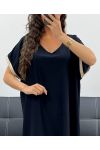 ROBE FLUIDE COL V DETAIL MANCHES PE2584 NOIR