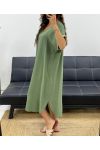 ROBE FLUIDE COL V DETAIL MANCHES PE2584 KAKI