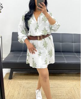 ROBE/CHEMISE LONGUE IMPRIMEE PE1685 KAKI