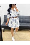 LONG PRINTED DRESS/SHIRT SS1685 NAVY
