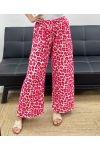 PANTALONE IN GARZA DI COTONE LéO FLUO PE2576 ROSSO