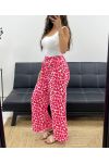 PANTALONE IN GARZA DI COTONE LéO FLUO PE2576 ROSSO