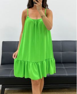 ROBE A BRETELLES PE2595 VERT LEMON