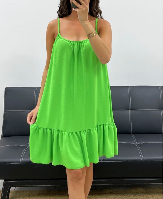 ROBE A BRETELLES PE2595 VERT LEMON