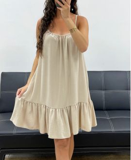 ROBE A BRETELLES PE2595 BEIGE