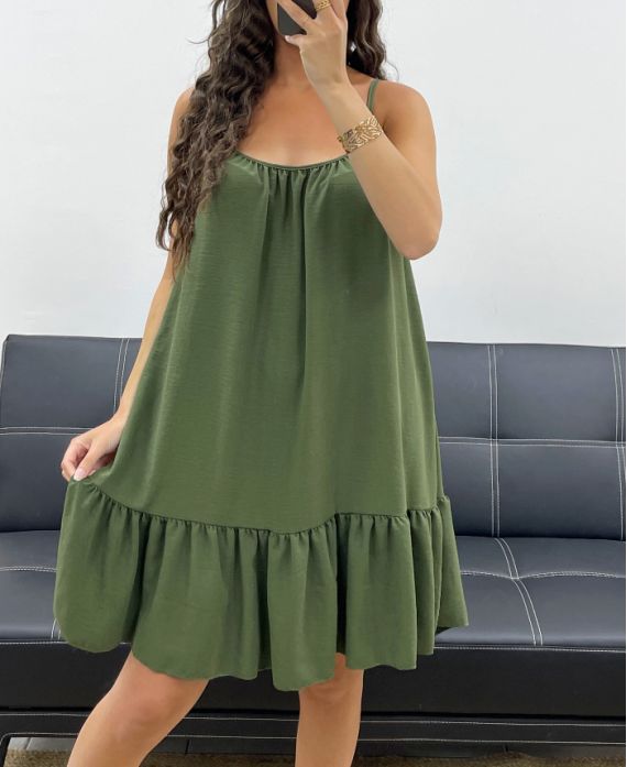 ROBE A BRETELLES PE2595 KAKI