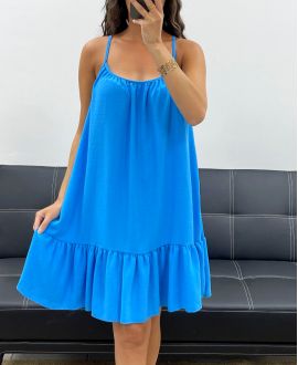 ROBE A BRETELLES PE2595 BLEU