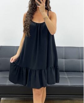 ROBE A BRETELLES PE2595 NOIR