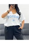OVERSIZE-T-SHIRT AUS BAUMWOLLE BOHEME PE2560 BLAU