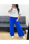 OVERSIZED COTTON FLOCKING T-SHIRT BOHEME PE2560 BLUE