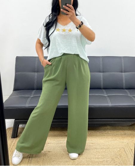 CAMISETA ESTRELLAS JASPEO SS2297 VERDE PASTEL