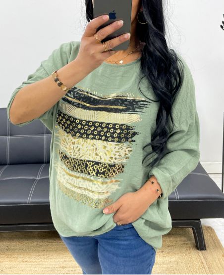 TOP AMPLE VISCOSE FLOCAGE PE0400 KAKI