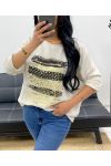 LOSE VISKOSE BEFLOCKUNG TOP PE0400 BEIGE