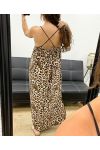 ROBE LONGUE FENTES EFFET SATIN FENTES PE2097 LEOPARD-2