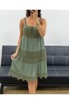 "BOHEMIAN COLLECTION" SUKIENKA Z KORONKOWYM KARCZKIEM PE2540 KAKI