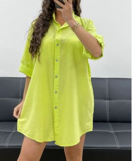 CHEMISE LONGUE COTON DOUCE PE2573 VERT ANIS