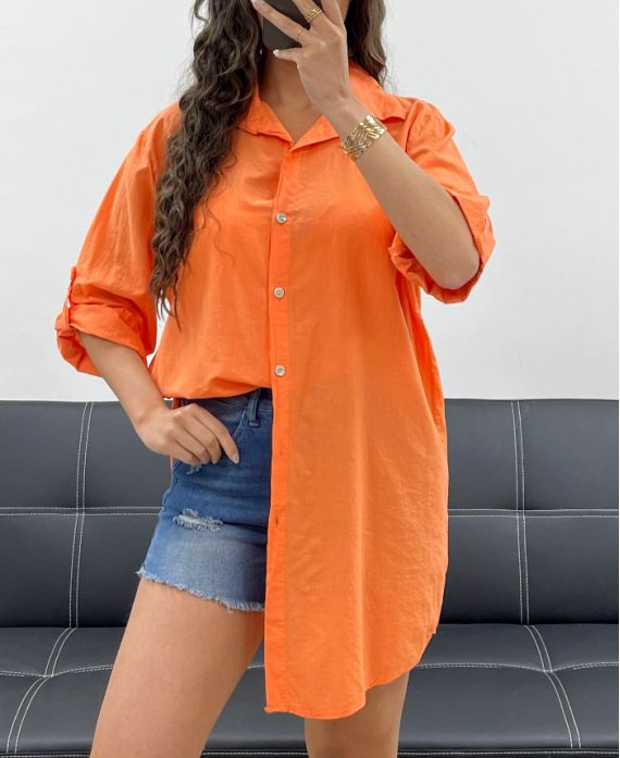 SOFT COTTON LONG SHIRT PE2573 ORANGE
