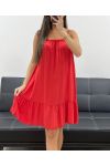 FLOWING VISCOSE DRESS WITH STRAPS PE2528 RED
