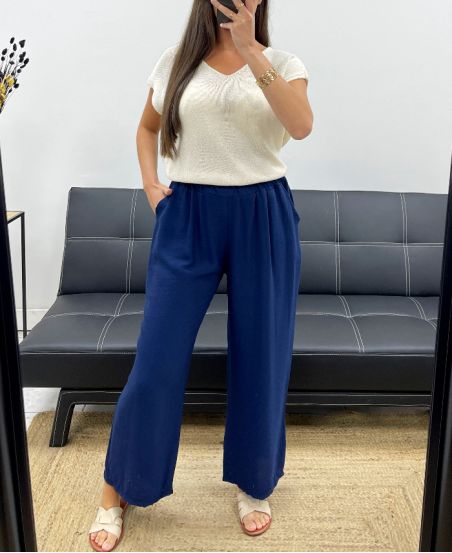 PE2219 FLUID 2-POCKET BROEK NAVY
