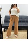 VLOEIENDE 2-POCKET BROEK PE2219 CAMEL