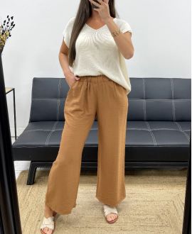 VLOEIENDE 2-POCKET BROEK PE2219 CAMEL