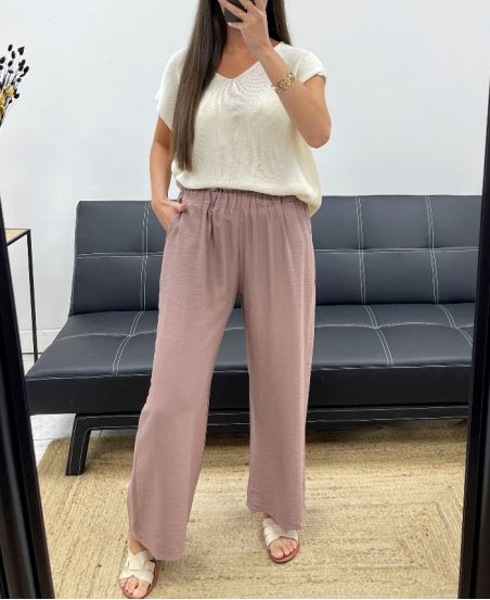 PE2219 FLUID 2-POCKET BROEK TAUPE