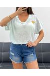 HEATHER STOF HART T-SHIRT PE1681 PASTEL GROEN
