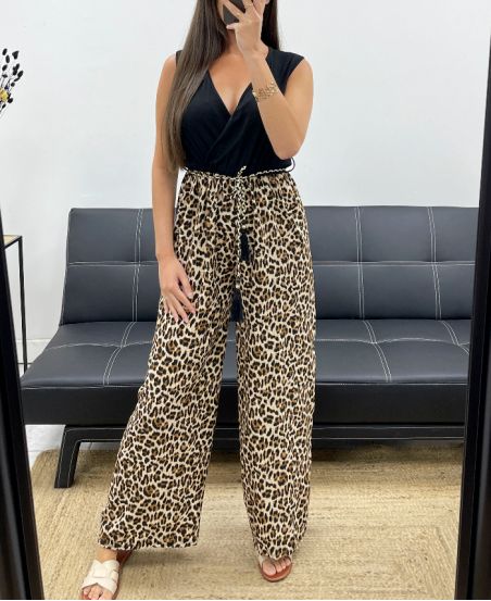 PE2304 PEOPARD MEDIUM BROEK + STROPDAS COMBINATIE