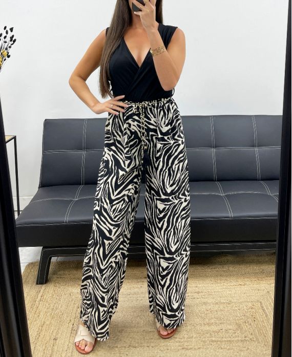 PETROUSER + STROPDAS JUMPSUIT PE2304 ZEBRE