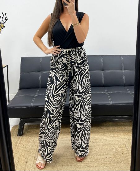 PETROUSER + STROPDAS JUMPSUIT PE2304 ZEBRE