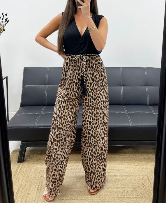 JUMPSUIT + STROPDAS PE2304 DARK LEOPARD