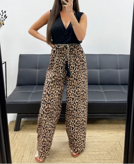 JUMPSUIT + STROPDAS PE2304 DARK LEOPARD