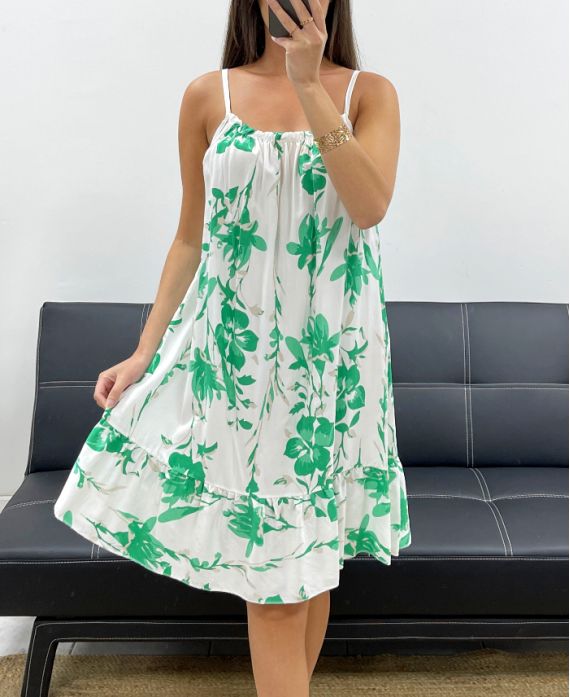 PE2534 GROENE JURK MET BANDJES