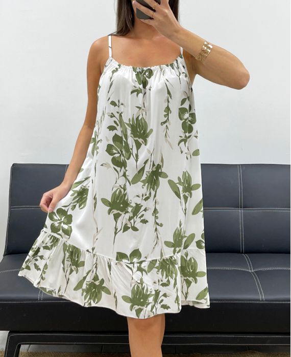 ROBE IMPRIMEE A BRETELLES PE2534 KAKI