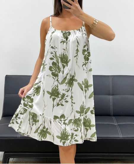 ROBE IMPRIMEE A BRETELLES PE2534 KAKI