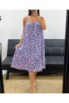 VESTIDO LEO DE GASA DE ALGODÓN NEÓN SS2042 AZUL REAL