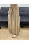 FLIESSENDE HOSE MIT WEITEM BEIN + KRAWATTE PE2487 TAUPE
