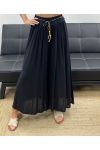FLIESSENDE HOSE MIT WEITEM BEIN + KRAWATTE PE2487 SCHWARZ