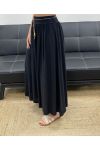 FLIESSENDE HOSE MIT WEITEM BEIN + KRAWATTE PE2487 SCHWARZ