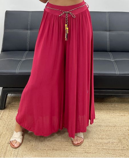 SOEPELE BROEK MET WIJDE PIJPEN + LINK SS2487 BORDEAUX