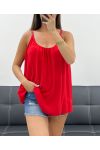 TOP FLUIDE A BRETELLES TRESSEES PE1345 ROUGE
