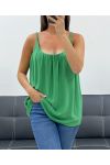 TOP FLUIDE A BRETELLES TRESSEES PE1345 VERT
