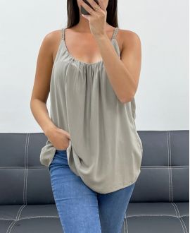 PE1345 TAUPE PE1345 PLECIONY PASEK PŁYNNY TOP