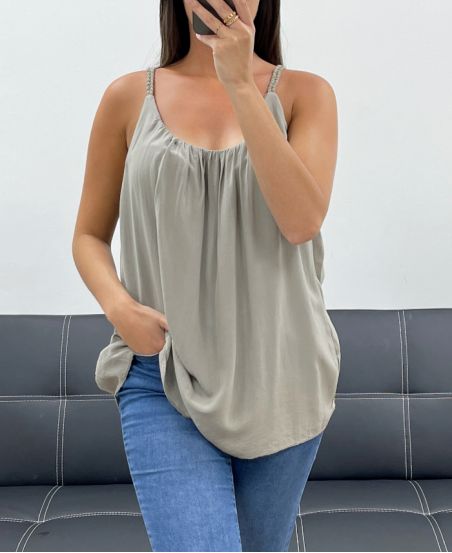 PE1345 TAUPE PE1345 PLECIONY PASEK PŁYNNY TOP