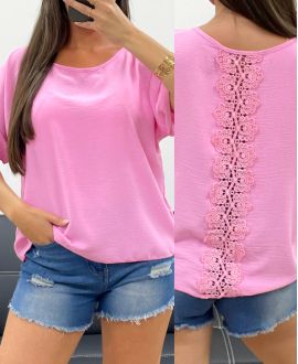 TOP DOS DENTELLE PE1401 ROSE BARBIE