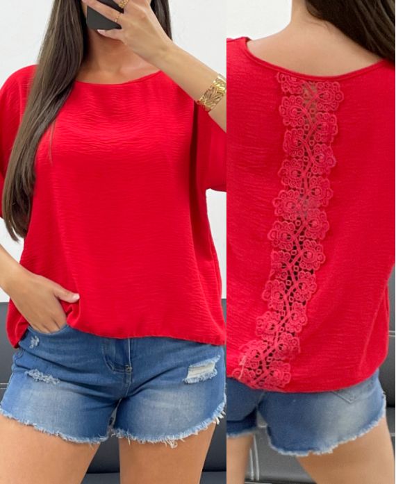 TOP DOS DENTELLE PE1401 ROUGE