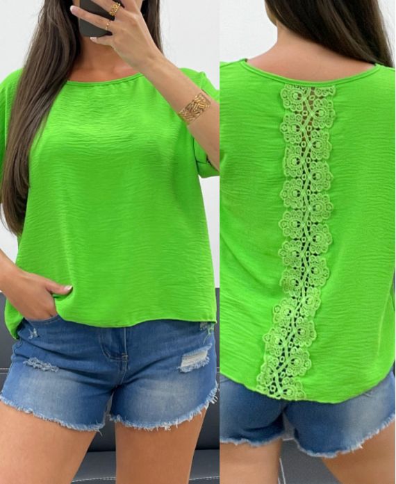 TOP DOS DENTELLE PE1401 VERT